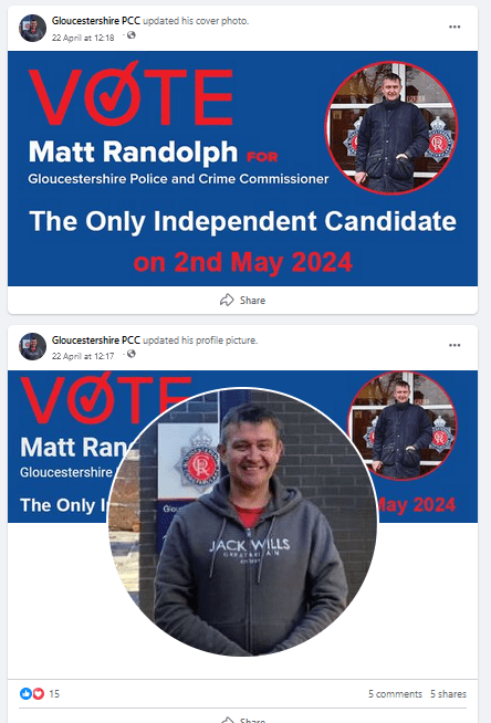 Matt Randolphs profile images connecting the posts above to pictures of him